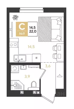 Студия Краснодарский край, Краснодар Самолет кв-л,  (22.0 м)