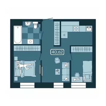 2-к кв. Приморский край, Владивосток ул. Борисенко (40.62 м)