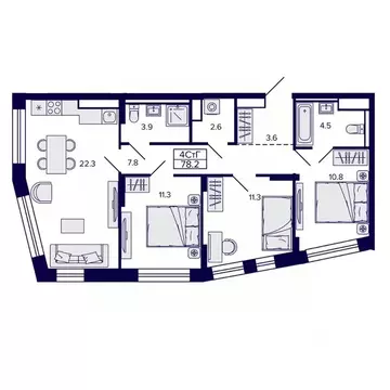 4-к кв. Хабаровский край, Хабаровск ул. Карла Маркса, 96/1 (78.23 м)