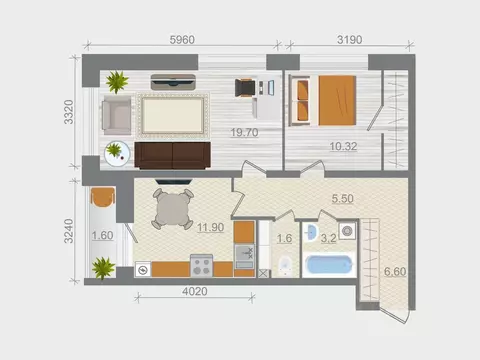 2-к кв. Ленинградская область, Ломоносовский район, Горбунковское ...