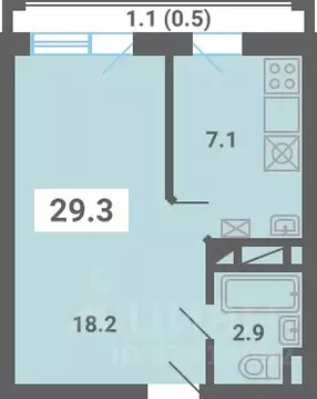 1-к кв. Московская область, Ленинский городской округ, пос. Мещерино ...