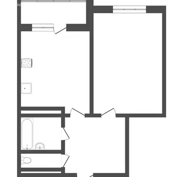 1-комнатная квартира: Тюмень, улица Николая Ростовцева, 23к1 (43.5 м)