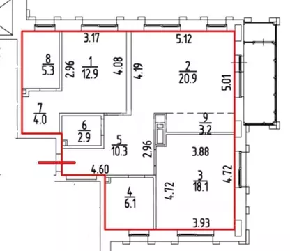 3-к кв. Пермский край, Пермь бул. Гагарина, 67 (83.7 м)