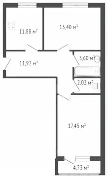 2-к кв. Ярославская область, Ярославль ул. 2-я Веткинская, 13 (62.1 м)