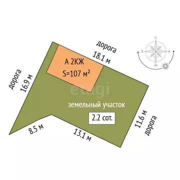 Дом в микрорайон Мелиораторов, 5-я Западная улица (107 м)
