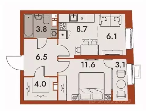 2-к кв. Нижегородская область, Нижний Новгород Ленгородок мкр, Первый ...