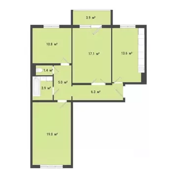 3-к кв. Омская область, Омск проезд 6-й Амурский, 16 (76.7 м)