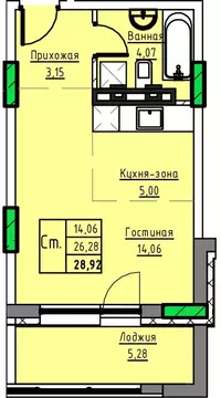1-к кв. Алтайский край, Заринск 1-й мкр,  (28.92 м)