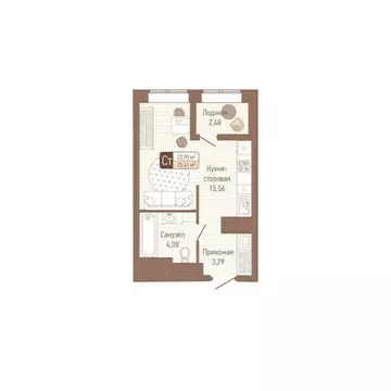 1-к кв. Тульская область, Тула Кулик жилой комплекс (24.17 м)