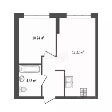 1-к кв. Тюменская область, Тюмень ул. Первооткрывателей, 14 (37.6 м)