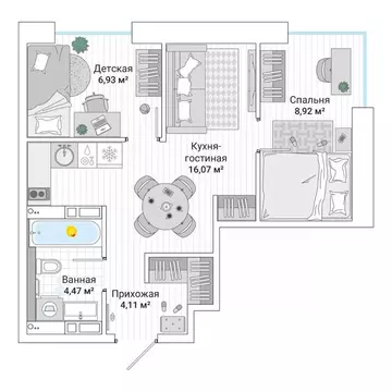 3-к кв. Приморский край, Владивосток ул. Нейбута (41.0 м)