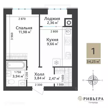 1-к кв. Рязанская область, Рязанский муниципальный округ, с. Дядьково, ...