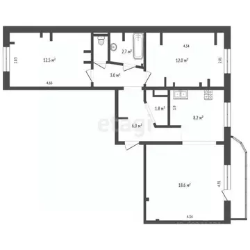 3-к кв. Пермский край, Пермь Республиканская ул., 12 (67.3 м)