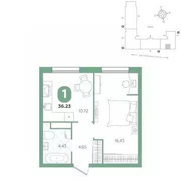 1-к кв. Тюменская область, Тюменский муниципальный округ, с. Горьковка ...