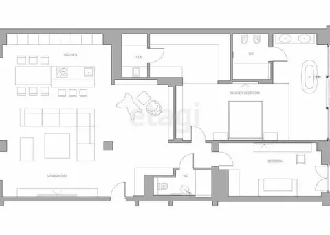 3-комнатная квартира: Казань, Право-Булачная улица, 51 (92.9 м)