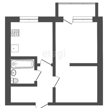 1-комнатная квартира: Тюмень, Станционная улица, 18А (33.5 м)