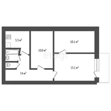 3-комнатная квартира: Заводоуковск, Шоссейная улица, 1 (48.8 м)