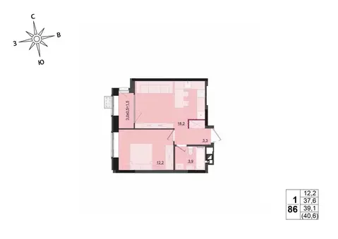 1-к кв. Удмуртия, Ижевск ул. Леваневского (39.1 м)