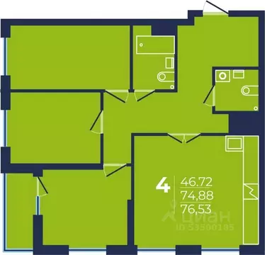 4-к кв. Башкортостан, Уфа ул. Майора Доставалова, 1 (76.53 м)
