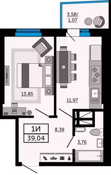 1-к кв. Ростовская область, Ростов-на-Дону Донской Арбат жилой ...