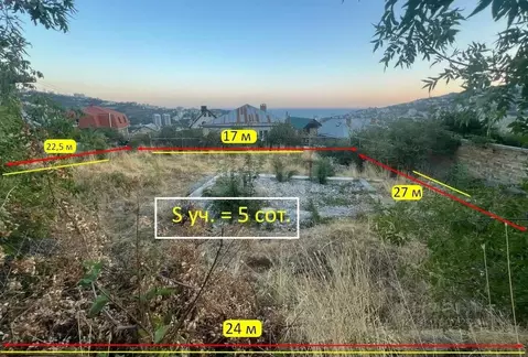 Участок в Крым, Ялта ул. Имени Умера Акмоллы Адаманова, 23Б (5.0 сот.)