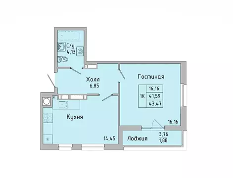 1-к кв. Ростовская область, Батайск ул. Ушинского, 27Ак3 (41.5 м)