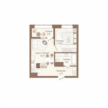 1-к кв. Тульская область, Тула Кулик жилой комплекс (36.9 м)