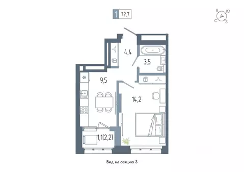 1-к кв. Башкортостан, Уфа Глумилино жилрайон, Аурум жилой комплекс ...