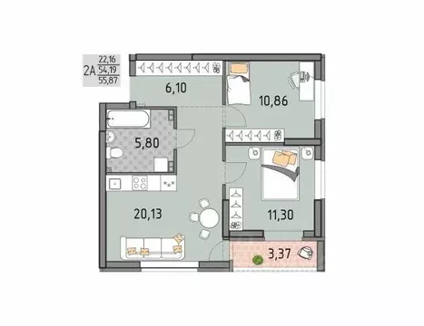 2-к кв. Свердловская область, Екатеринбург Юго-Западный жилрайон, ...