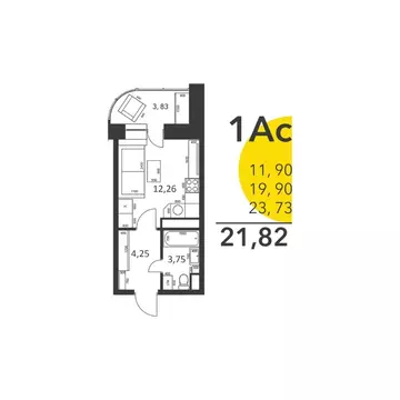 Студия Московская область, Домодедово Востряково мкр, ул. Ледовская, ...
