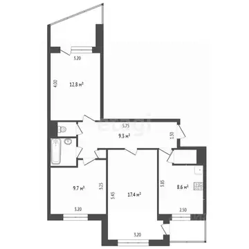 3-к кв. Крым, Симферополь ул. Воровского (63.3 м)