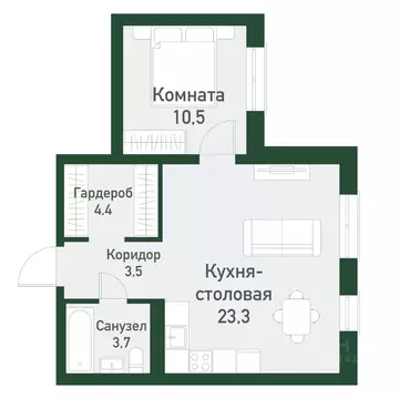 1-к кв. Челябинская область, Челябинский городской округ, пос. ...