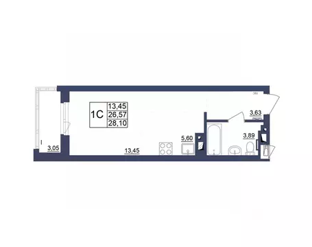 Студия Башкортостан, Уфа Космос жилой комплекс, лит1 (28.19 м)