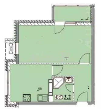 2-комнатная квартира: Анапа, Парковая улица, 61к3 (47 м)