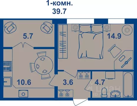 1-к кв. Костромская область, Кострома Магистральная ул., 71 (39.4 м)