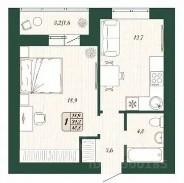 1-к кв. Самарская область, Волжский район, Смышляевка городское ...