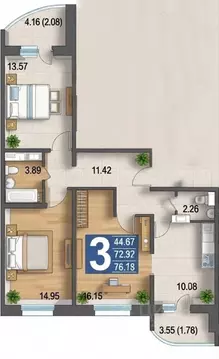 3-к кв. Московская область, Раменское ул. Молодежная, 30 (75.0 м)