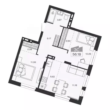 3-к кв. Новосибирская область, Новосибирский район, Краснообск рп ...