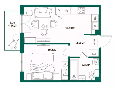 1-к кв. Ленинградская область, Ломоносовский район, Аннинское ...
