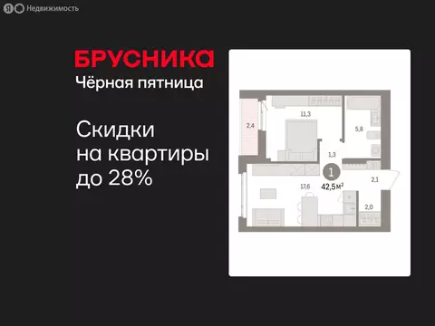 1-комнатная квартира: Екатеринбург, жилой район Сортировочный, ...