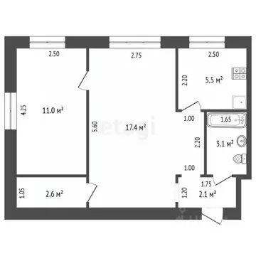 2-к кв. Мордовия, Саранск ул. Веселовского, 72 (41.7 м)