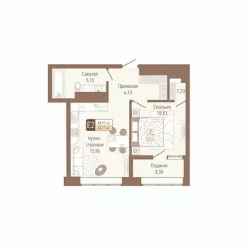 1-к кв. Тульская область, Тула Кулик жилой комплекс (40.62 м)