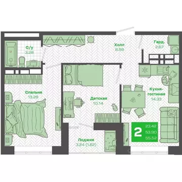 2-к кв. Приморский край, Владивосток Зеленый Бульвар 2 жилой комплекс ...