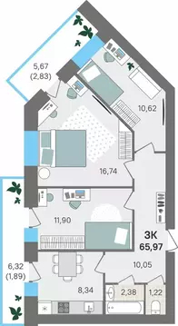 3-к кв. Пермский край, Пермский муниципальный округ, с. Култаево ул. ...