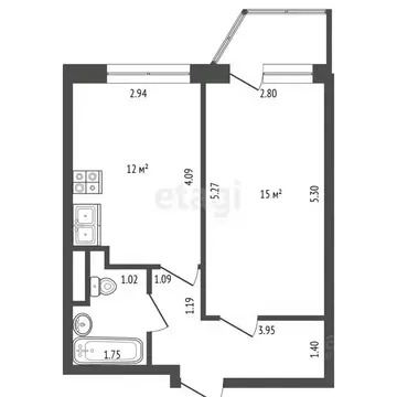 1-к кв. Ленинградская область, Ломоносовский район, Аннинское ...
