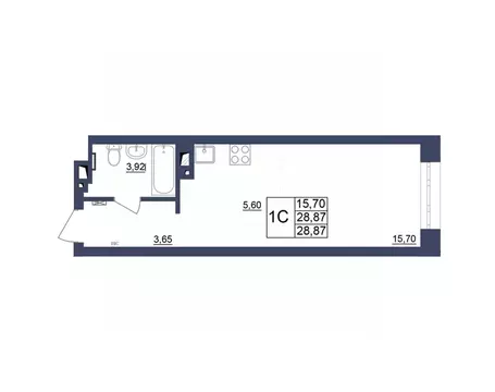 Студия Башкортостан, Уфа Космос жилой комплекс, лит1 (29.05 м)