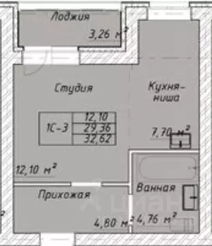 1-к кв. Ивановская область, Ивановский район, Богданихское с/пос, д. ...