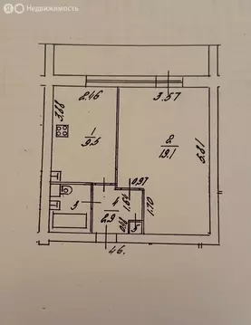1-комнатная квартира: Видное, улица Лемешко, 14 (35 м)