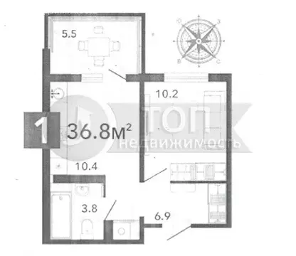 1-комнатная квартира: Засечное, микрорайон Город Спутник, жилой ...