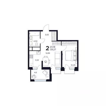 2-к кв. Московская область, Химки  (39.27 м)